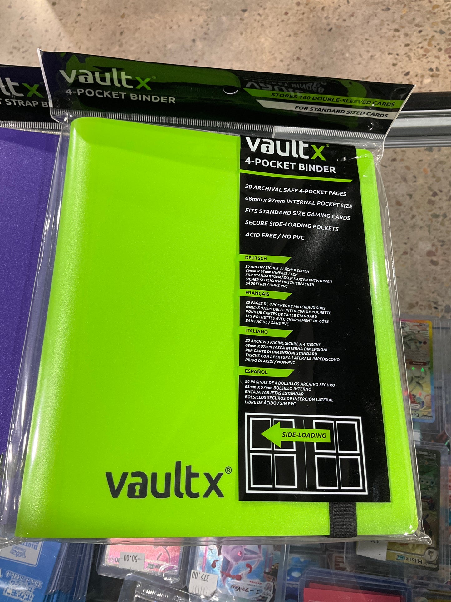 Vault X 4 Pocket Strap Green Binder