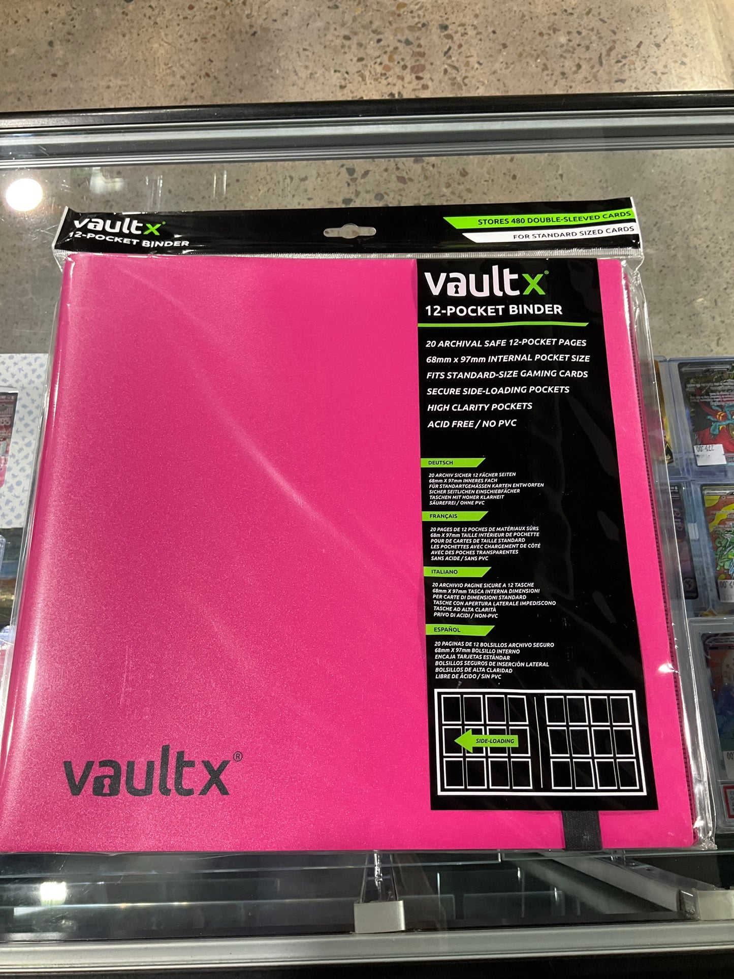Vault X 12 Pocket Strap Binder Pink