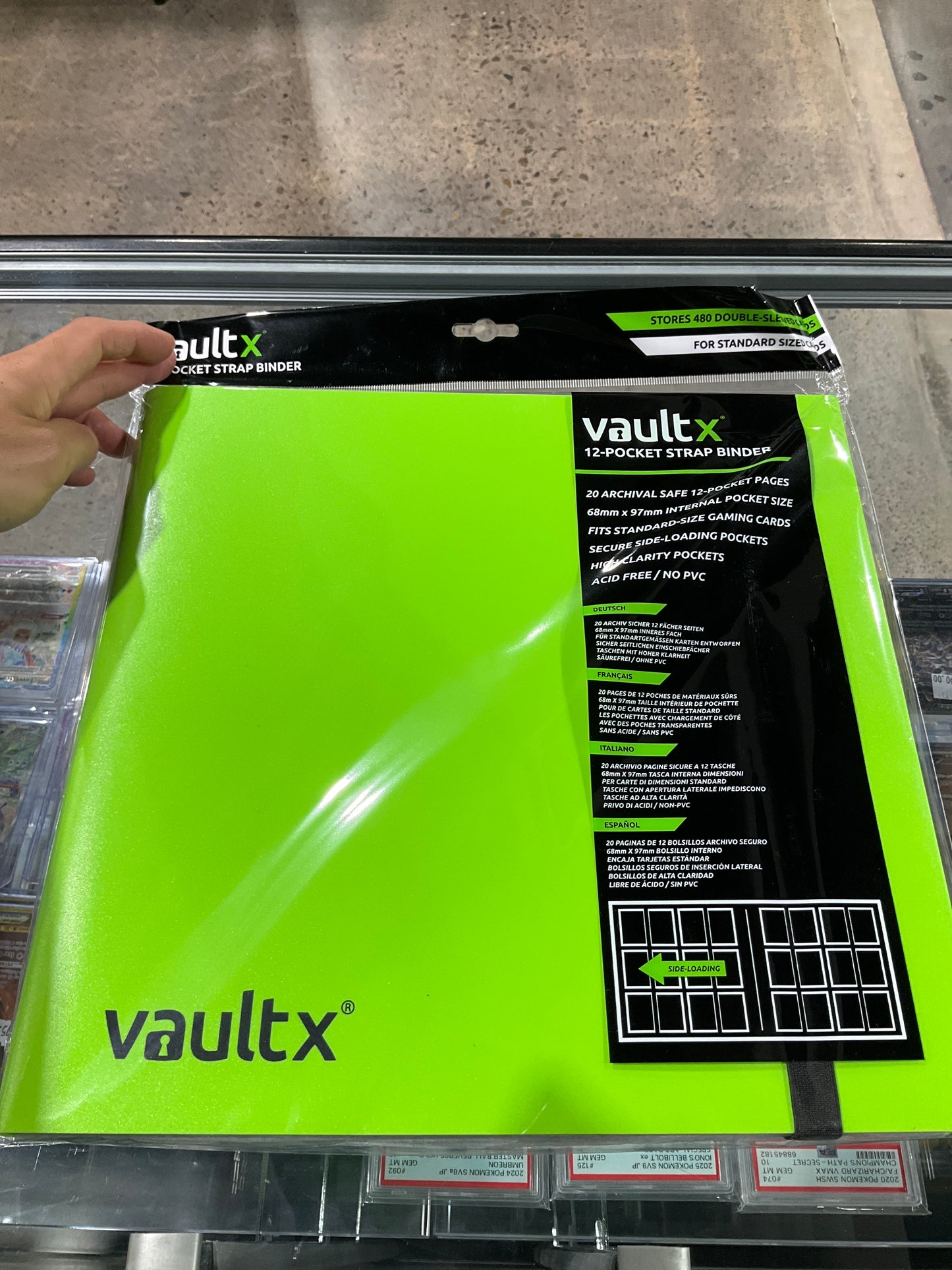 Vault X 12 Pocket Strap Binder Lime Green