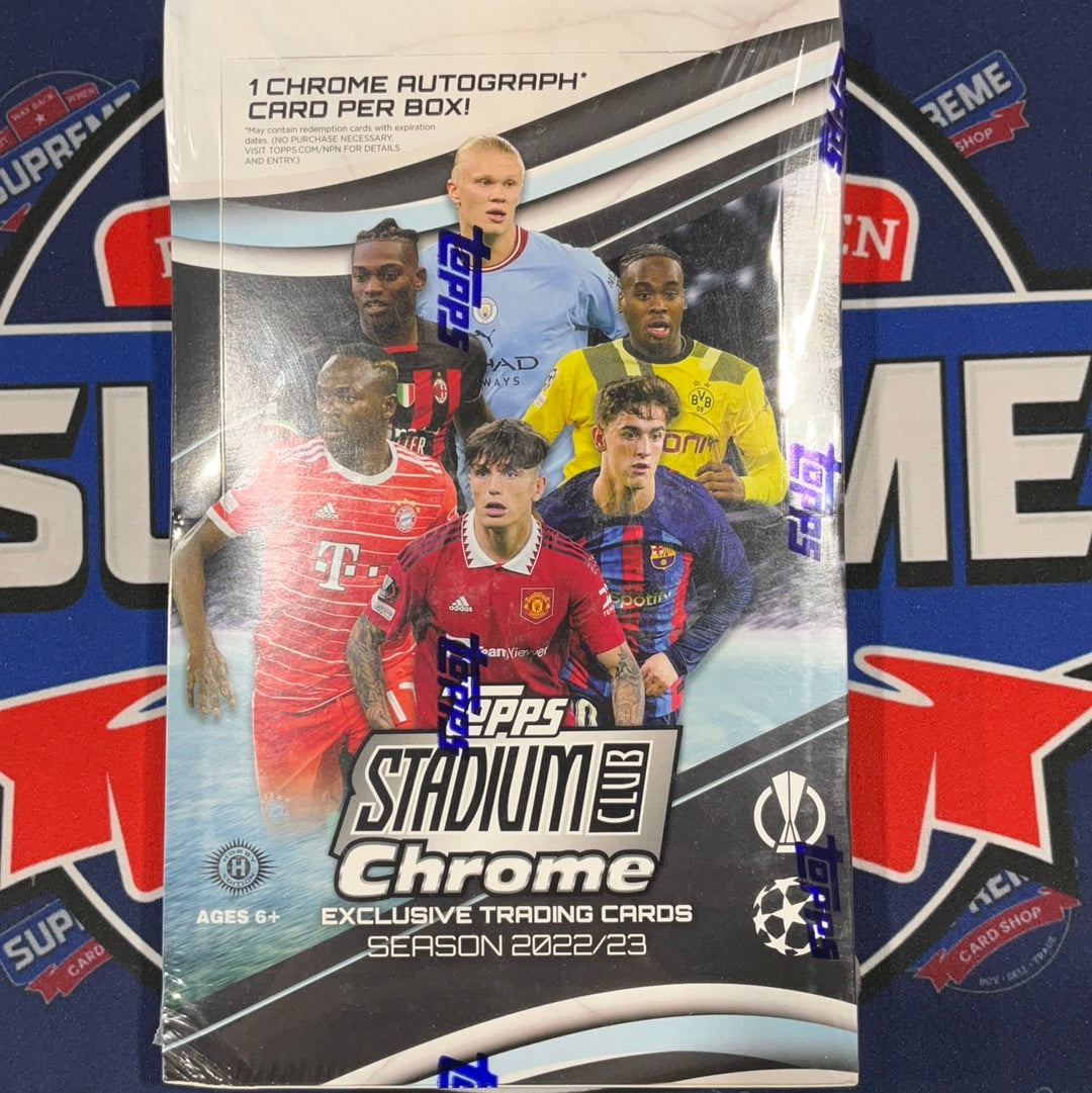2022/23 UEFA Champions Topps Chrome Stadium Club Hobby Box