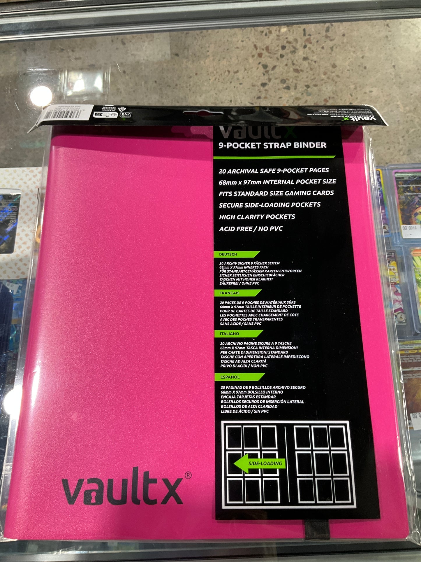 Vault X 9 Pocket Strap Binder Pink