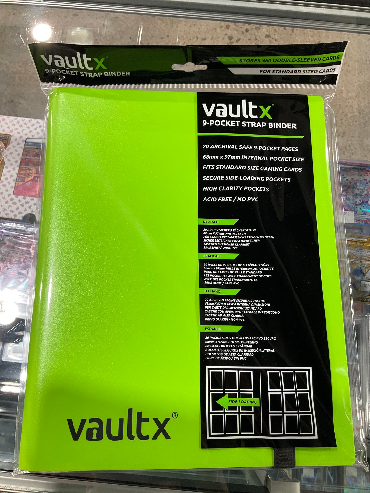 Vault X 9 Pocket Strap Binder Lime Green