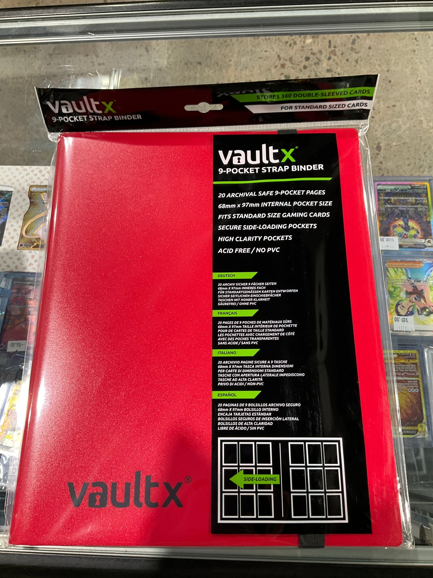 Vault X 9 Pocket Strap Binder Red