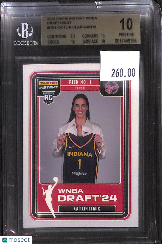 2024 Panini Instant WNBA Caitlin Clark #DN1 Draft Night BGS 10