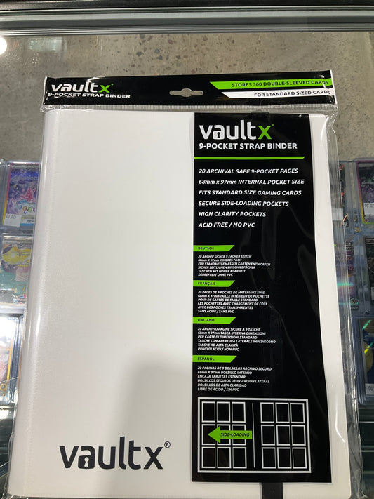 Vault X 9 Pocket Strap Binder White